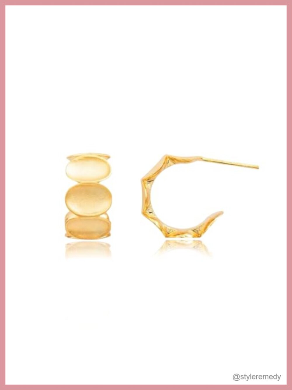 18K Gold Plated Chunky Hoop Earrings Small Classic Hypoallergenic Everyday